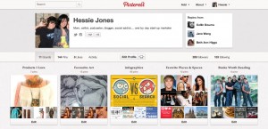 Hessie Jones' Pinterest interface