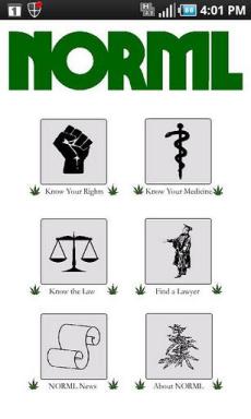 NORML Droid app interface
