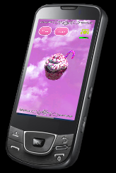 Smartphone running UpCake app