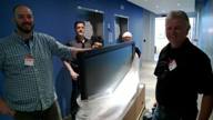 Ted Shuter (left) was on hand to help install the new SMART Room System from SMART Technologies for Microsoft Lync at the new Microsoft Technology Centre in Mississauga, ON