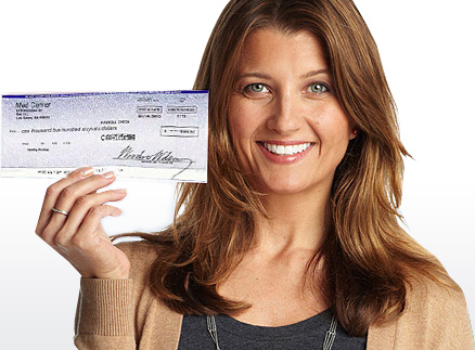 Woman cheque