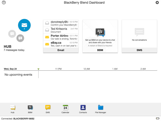 BlackBerry Blend screen