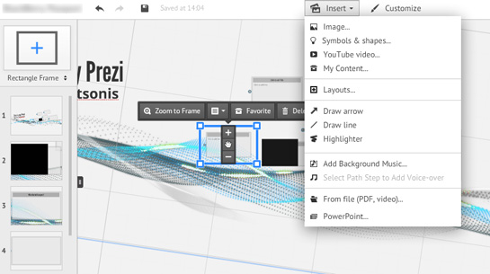 Prezi editor