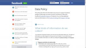 Facebook privacy [page screen grab