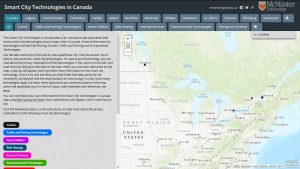 screen grab shows interactive smart city map