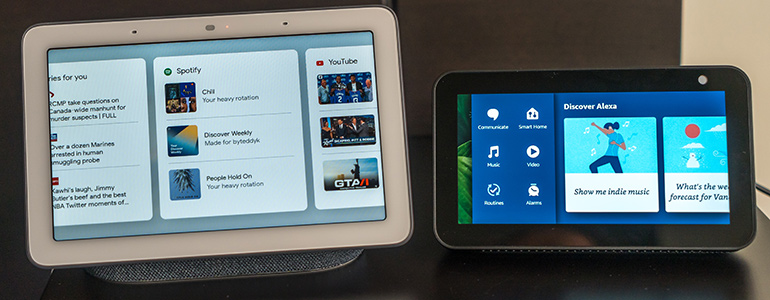 Comparing the Google Nest Hub with the  Echo Show 5