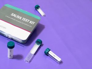 saliva test kit with empty vials