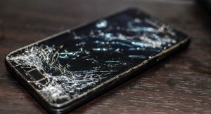 smartphone with cracked screen