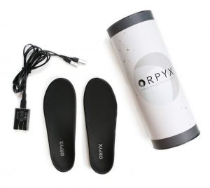 Orpix smart shoe sole inserts, cables adn packaging