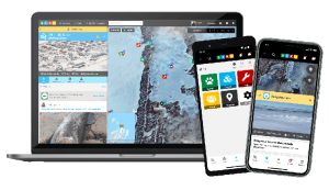 ice hazard app on laptop and smartphone screens
