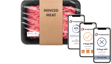 meat package, smart label, smartphones
