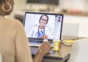 virtual health care consutation on screen