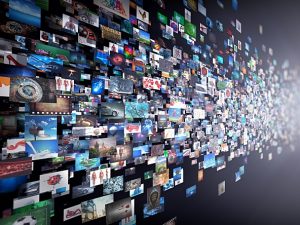 graphic shows many many video and TV screens 
