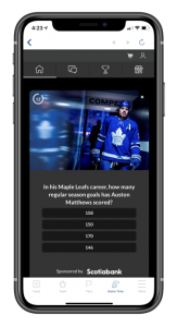sports app on smartphone 