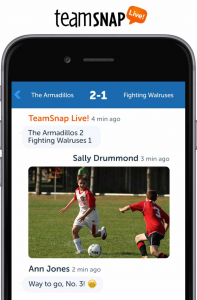 sports app on phone screen