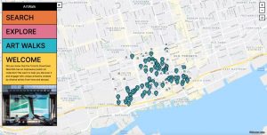 ArtWalk online webpage shows map with locations