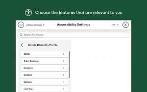 screen grab from accessibility app