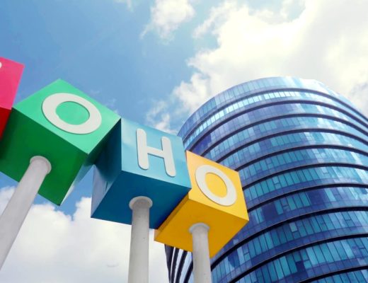ZOHO company signage in front of corporate building