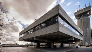 large angular concrete building