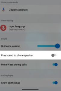 screen capture of app audio controls