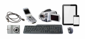recyclable electronic products include keyboard, cameras, smartphone, tablets, etc.