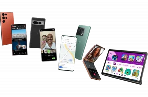 various mobile devices and smartphones running Android