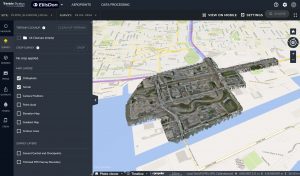 map view of overall port lands site on computer screen