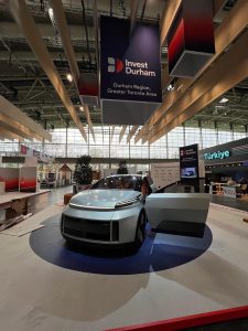 new car on trade show floor