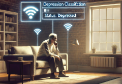 older man sitting alone on couch in empty room