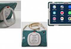 front, back, and side of customized tablet for seniors