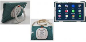front, back, and side of customized tablet