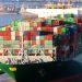 huge ocean-going container ship loaded with cargo