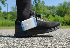 device attached to shoe