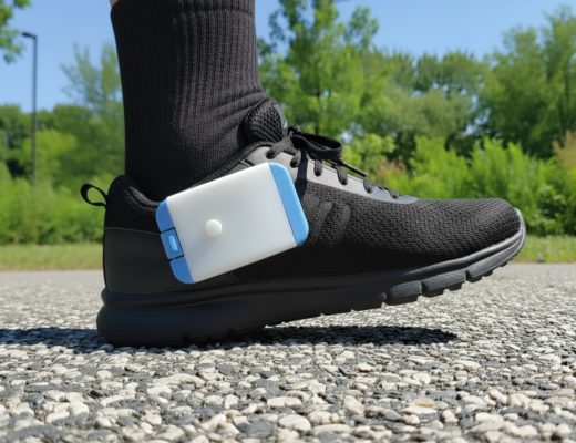 device attached to shoe