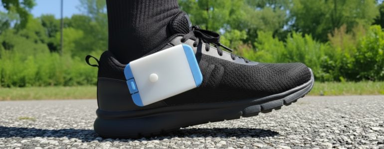 device attached to shoe