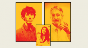 three faces on lecture promotional poster