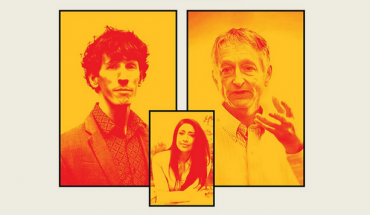 three faces on lecture promotional poster